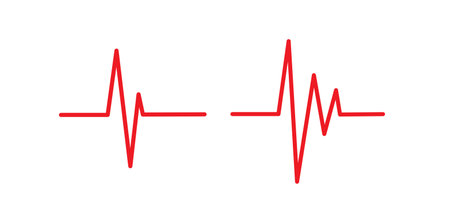 Red heartbeat line icon. Pulse Rate icon. Vector illustrationのイラスト素材