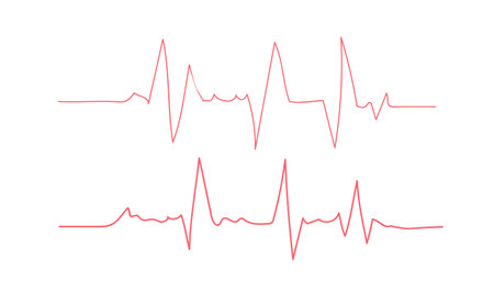 Heartbeat Line in Heart on white background. Heart line icon. Vector illustrationのイラスト素材