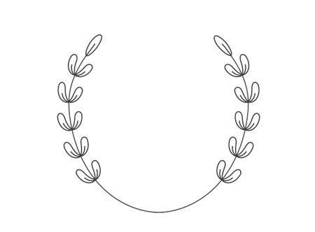 Laurel wreath. floral wreath frames. branch and leaves. Vector illustrationのイラスト素材