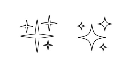 Sparkles Stars icon isolated on white background. Twinkling stars. Aesthetic futuristic element. Vector illustrationのイラスト素材
