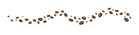 Coffee beans isolated on white background. Wave of Coffee bean background. Vector illustrationのイラスト素材