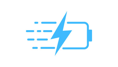 Fast charging battery icon. Charging Battery Energy. Vector illustration.のイラスト素材
