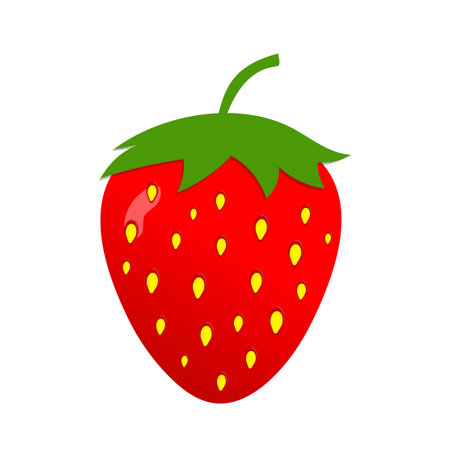 Strawberry isolated on white background. Red ripe strawberry. Vector illustration.のイラスト素材