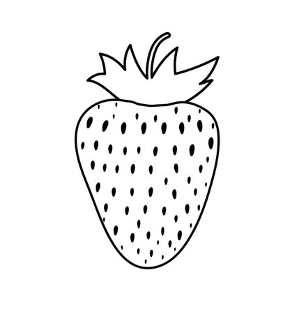 Strawberry icon isolated on white background. Berry fruit. Vector illustration.のイラスト素材