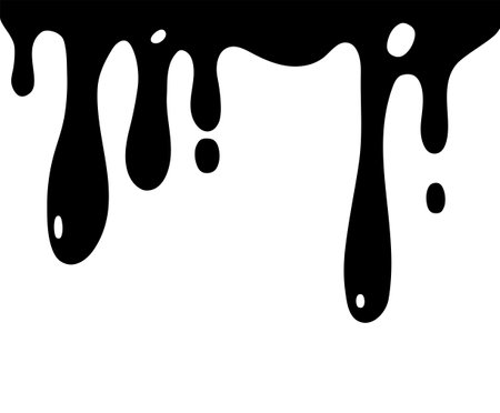 Dripping liquid. Melt drop. Flowing liquid isolated on white background. leak, splash, spilled liquid. Vector illustration.のイラスト素材