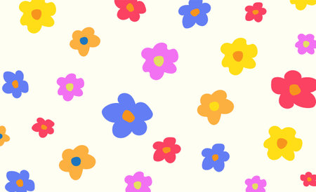 Hand drawn flower. flower Seamless pattern with floral and leaves for fabric, textile, wallpaper.のイラスト素材