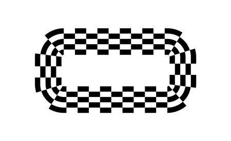 Circle checkerboard race. Checkered circle frame. Race flag. Racing Sport Checkered.のイラスト素材