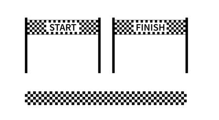 Start and finish flag. Race flag. Checkered flag. Race motorsport graphics. Vector illustrationのイラスト素材