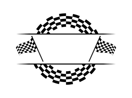 Circle checkerboard race. Checkered circle frame. Race flag. Racing Sport Checkered.のイラスト素材