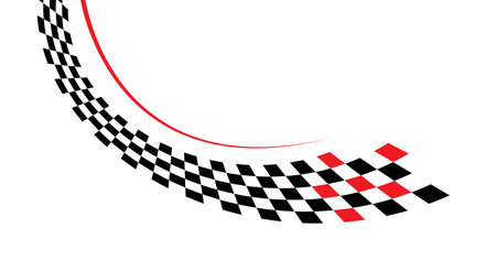 Race flag background. Checkered flag. Black and white checker. Start and finish flag. Vectorのイラスト素材