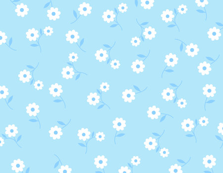 Floral pattern seamless. Cute daisy flower. Small flower. floral background.のイラスト素材