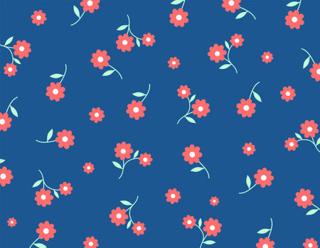 Floral pattern seamless. Cute daisy flower. Small flower. floral background.のイラスト素材