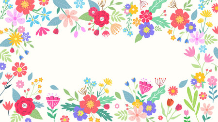 Hand drawn flower. Cute spring flowers and leaves. floral bouquets. floral and botanicalのイラスト素材