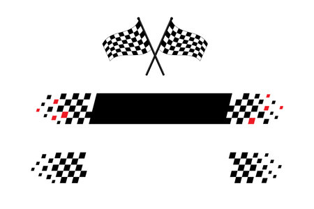 Racing stripes. Race flag. Checkered flag. Sport car decal stripes.のイラスト素材