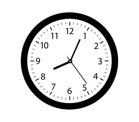 Wall clock. Simple wall clock. Minimalist watch. Analog clock. Vectorのイラスト素材