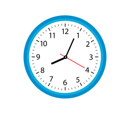 Wall clock. Simple wall clock. Classic design wall clock. Analog clock.のイラスト素材