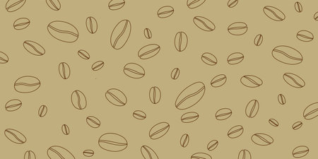 Coffee beans pattern background. Coffee beans wallpaper. Vector illustrationのイラスト素材