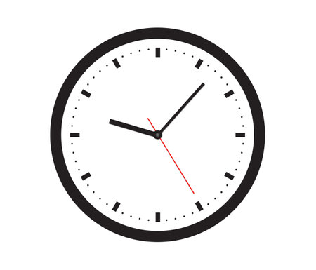 Wall clock. Simple wall clock. Minimalist watch. Classic design wall clock. Analog clock.のイラスト素材