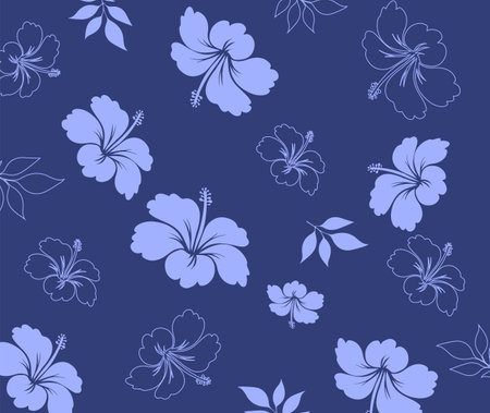 Hawaiian Seamless Pattern. Hibiscus flowers Pattern. fabric, clothing. floral background.のイラスト素材