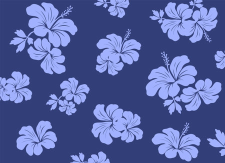 Hawaiian Seamless Pattern. Hibiscus flowers Pattern. fabric, clothing. floral background.のイラスト素材