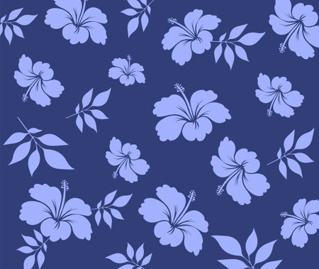 Hawaiian Seamless Pattern. Hibiscus flowers Pattern. fabric, clothing. floral background.のイラスト素材