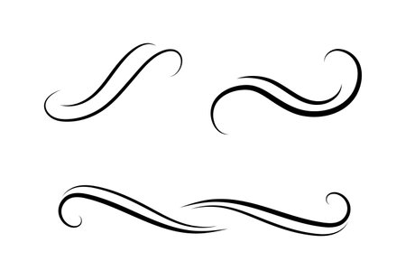 Set of Vintage decorative lines. text dividers. Line border. Lines separators. Vector illustrationのイラスト素材