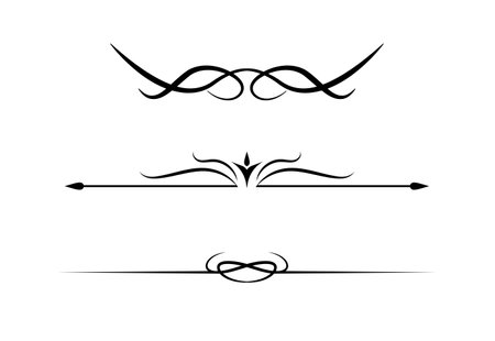Set of Vintage decorative lines. text dividers. Line border. Lines separators. Vector illustrationのイラスト素材