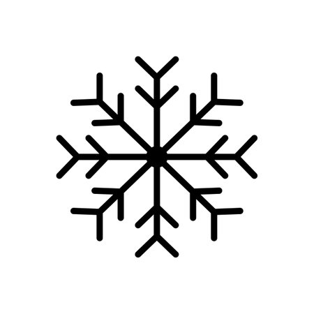 Snowflake icon. Snow and winter icon. Snowflake decorative element for Christmas.のイラスト素材