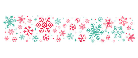 Falling snowflakes. Merry christmas glittering. Snowflakes decorative elements for Christmas.のイラスト素材