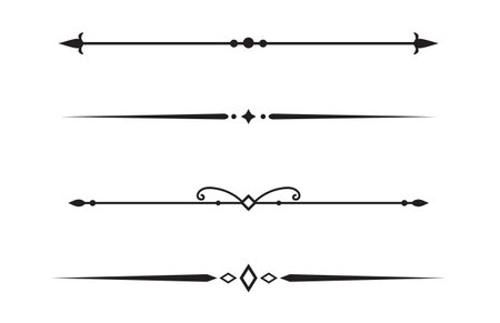 Set of Vintage decorative lines text dividers Line border Lines separators Vector illustrationのイラスト素材