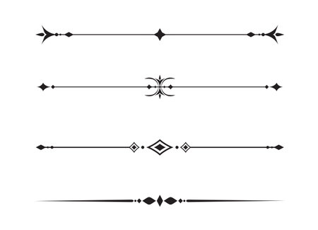 Set of Vintage decorative lines text dividers Line border Lines separators Vector illustrationのイラスト素材