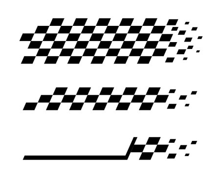 Race flag. Racing stripes. Sport checkered. Motorsport graphics.のイラスト素材