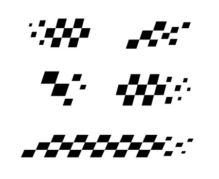 Race flag. Racing stripes. Sport checkered. Motorsport graphics.のイラスト素材
