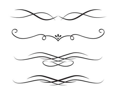 Set of Vintage decorative lines. text dividers. Line border. Lines separatorsのイラスト素材