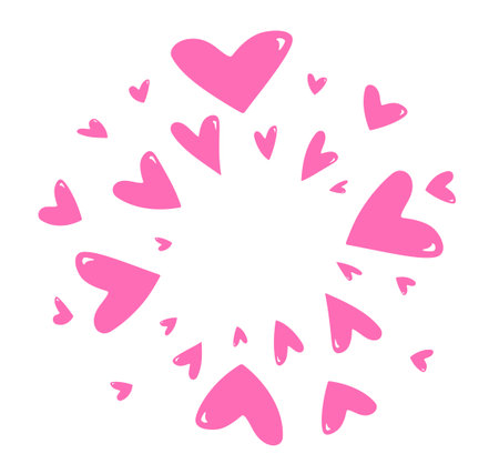 Hand drawn hearts on white background. Doodle Hearts. Valentine day. vectorのイラスト素材