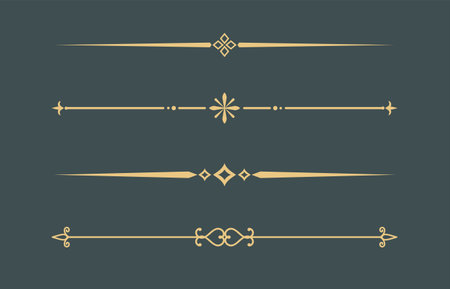 Set of Vintage decorative lines. text dividers. Line border. Lines separatorsのイラスト素材