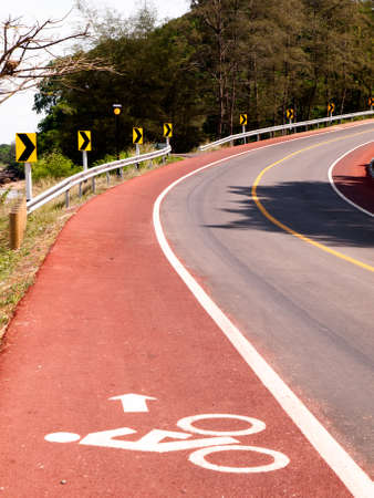bike lane parallel main roadの写真素材