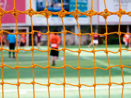 abstract soccer goal net pattern backgroundの写真素材