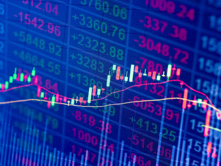 stock chart in double exposure background