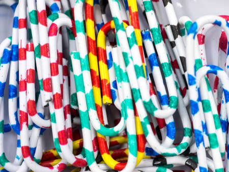 Abstract close up  colorful paper clips background