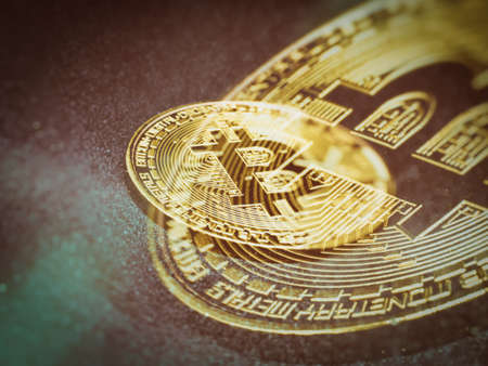 Abstract bitcoin gold coin cryptocurrency concept background