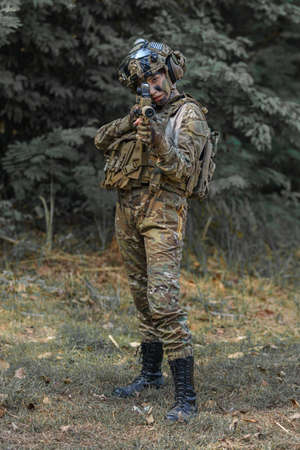 Portrait of a woman soldier army military concept