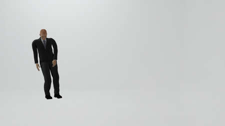 Business concept illustration frustrated young businessman workingの写真素材