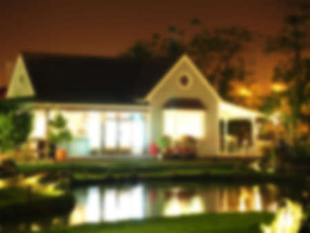 night light restaurant blur backgroundの写真素材