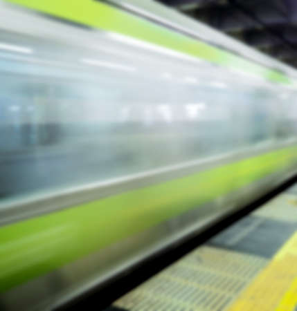 speed motion japan train in subway, tokyoの写真素材