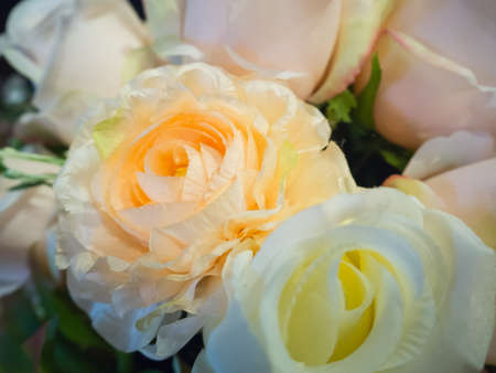 colorful Artificial flowers mixed bouquet  backgroundの写真素材