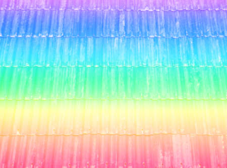 colorful roof in top view (Rainbow color) on blur backgroundの写真素材
