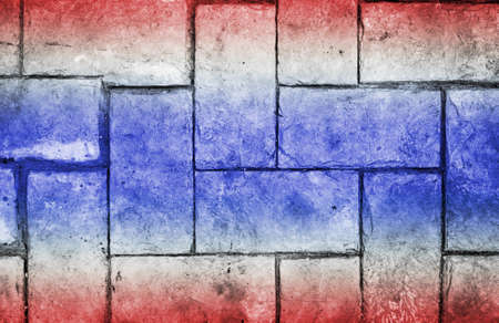 double exposure brick and thailand flagの写真素材