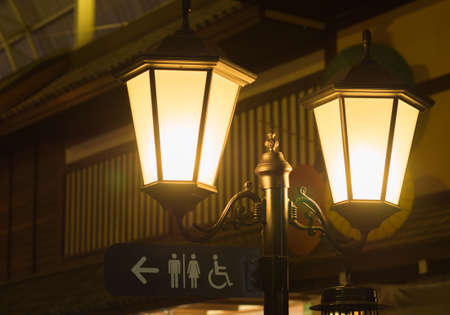 street lamp on tungsten light toneの写真素材