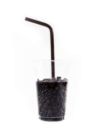 coffee bean beverage refresh energy power isolated white backgroundの写真素材